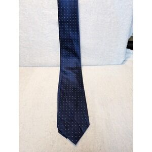 Zianetti Men's 100% Italian Silk Classic Necktie Tie Blue White Dots
